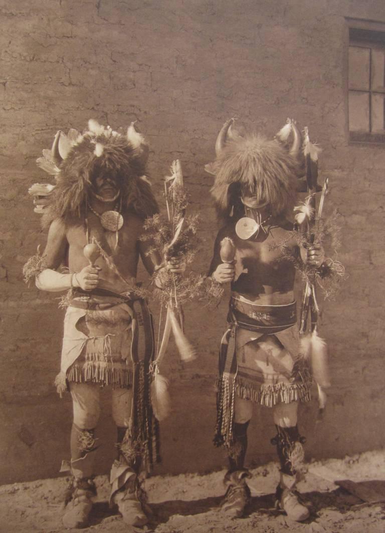 Edward S. Curtis Portrait Photograph - Tesuque Buffalo Dancers, pl. 600