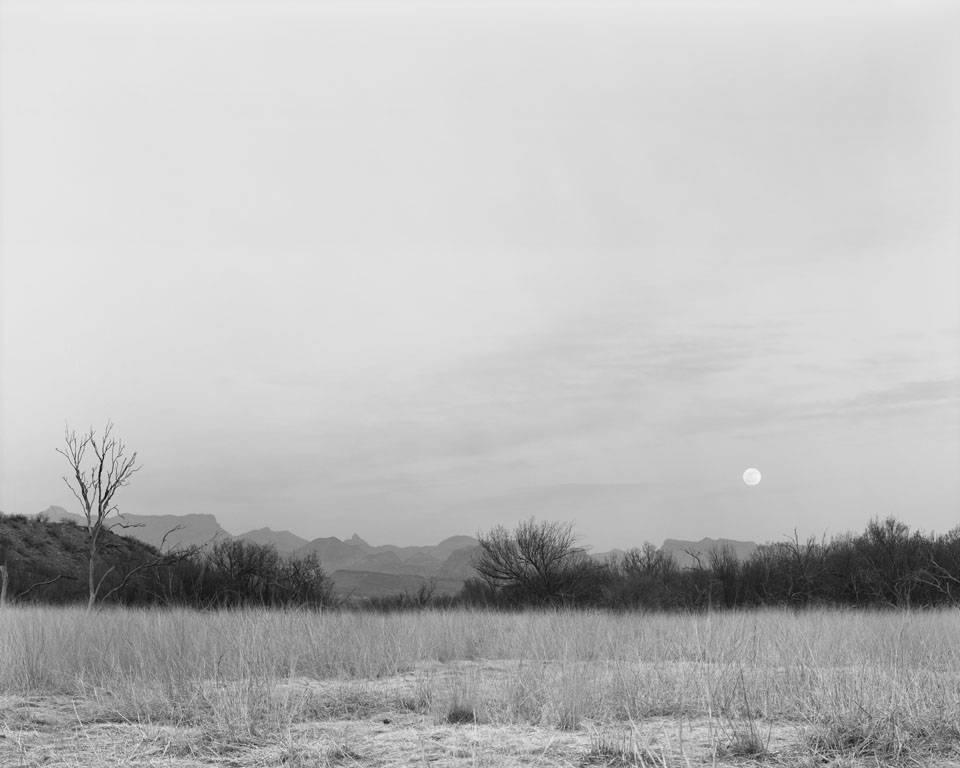 Jack Ridley Black and White Photograph - Moonrise from Santa Elena Road