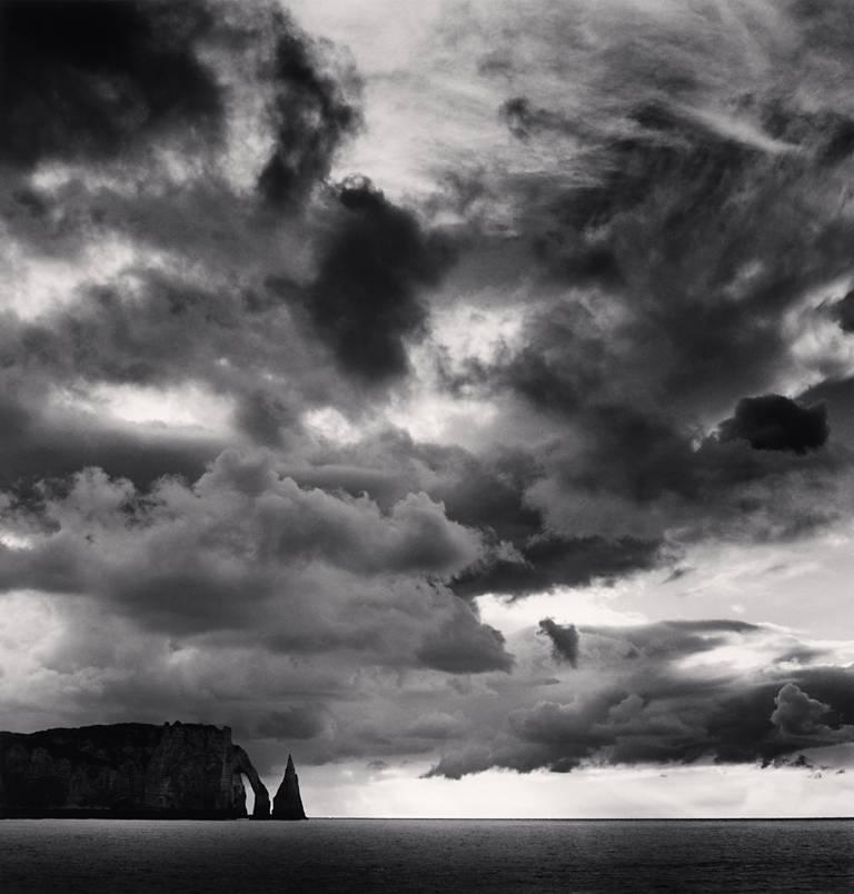 Michael Kenna Landscape Photograph - Falaise d'Aval et Nuages, Etretat, Haute-Normandie, France