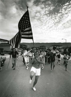 Parade Woman Holding American Flag, from Suburbia 3