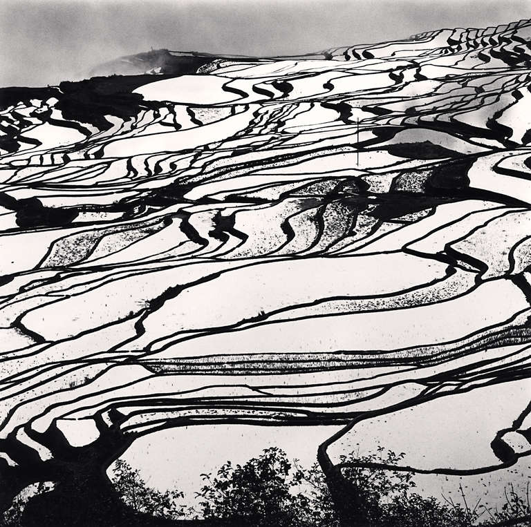 Michael Kenna Black and White Photograph - Yuanyang, Study 2, Yunnan, China