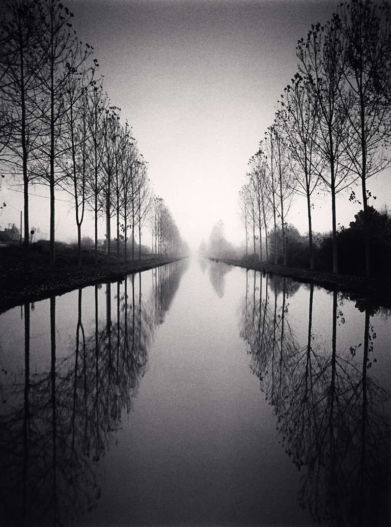 Michael Kenna Black and White Photograph - French Canal, Study 2, TYBW, Loir-et-Cher, France