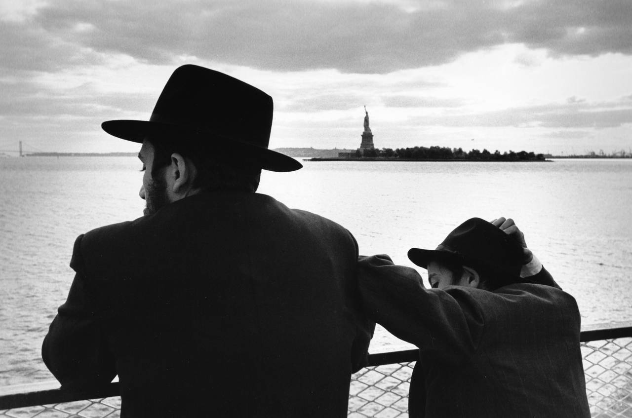Paul Greenberg Portrait Photograph - Man & Son on Staten Island Ferry