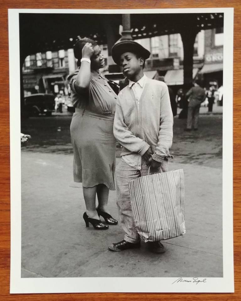 Mother and Son Shopping, Ninth Ave, NYC - Photograph by Morris Engel
