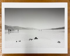 Death Valley, California - Black and White, Salt Flats, Shoes, Mountains