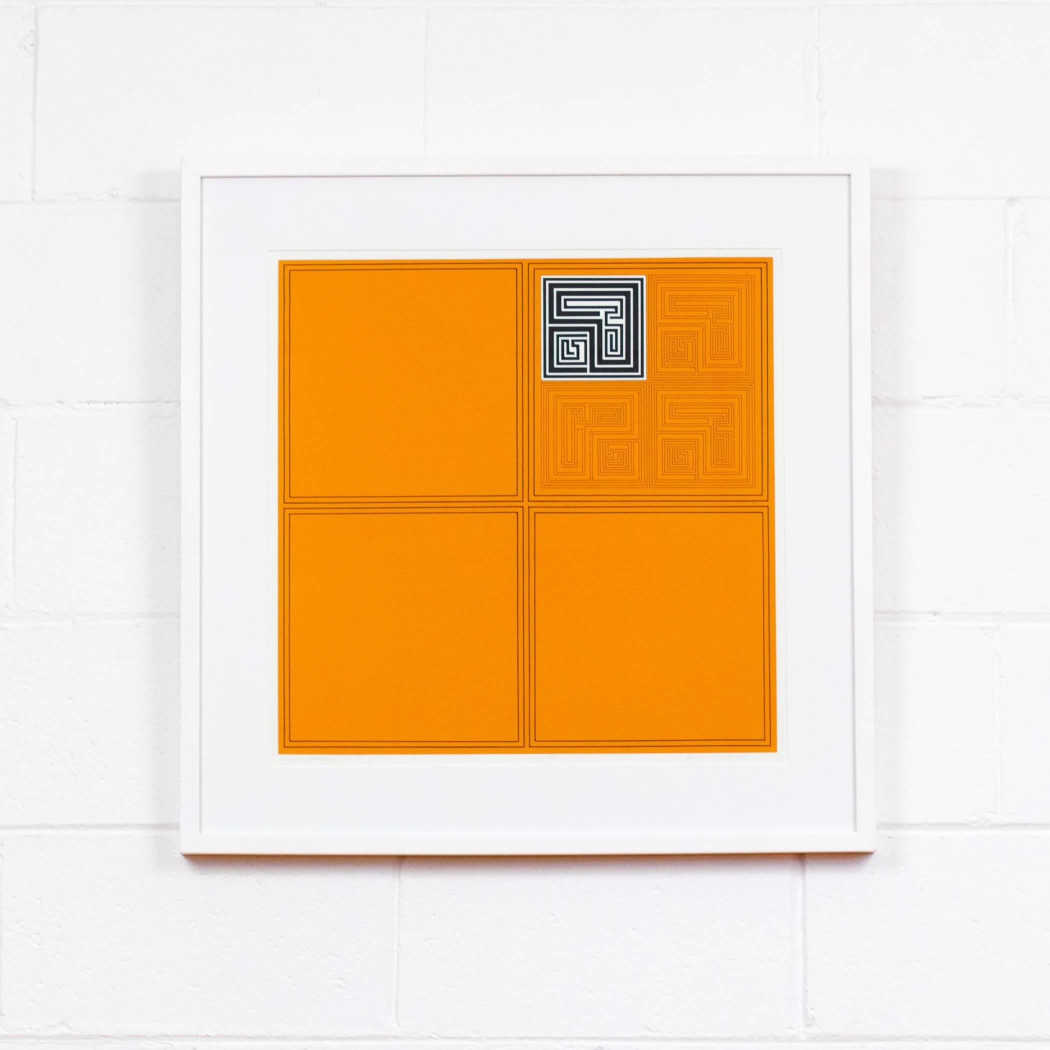 Gordon House Abstract Print - Orange Matrices 