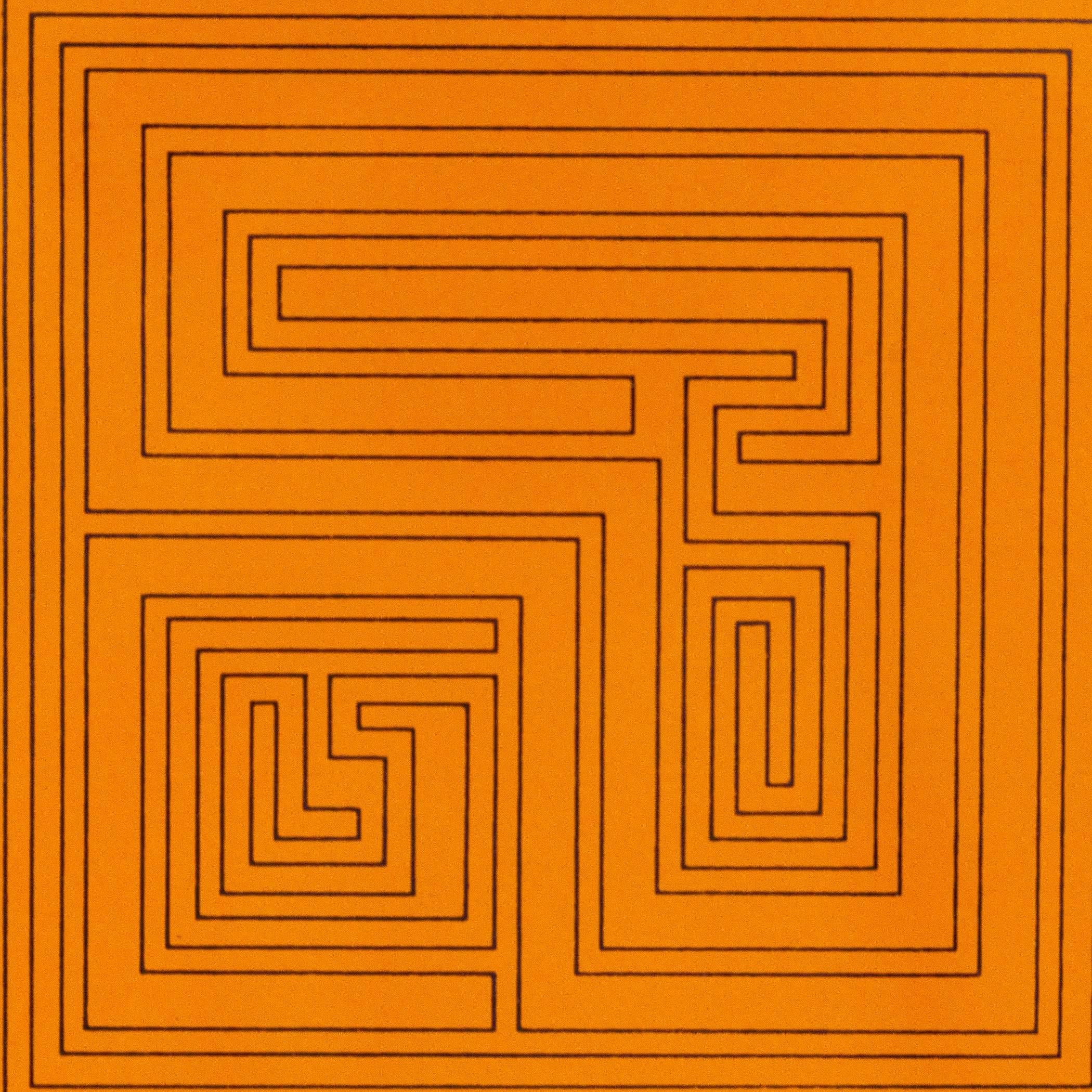 Orange Matrices  - Gray Abstract Print by Gordon House