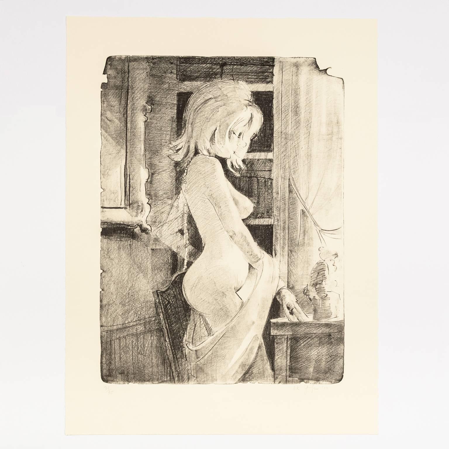 KK - Beige Nude Print by Lisa Yuskavage
