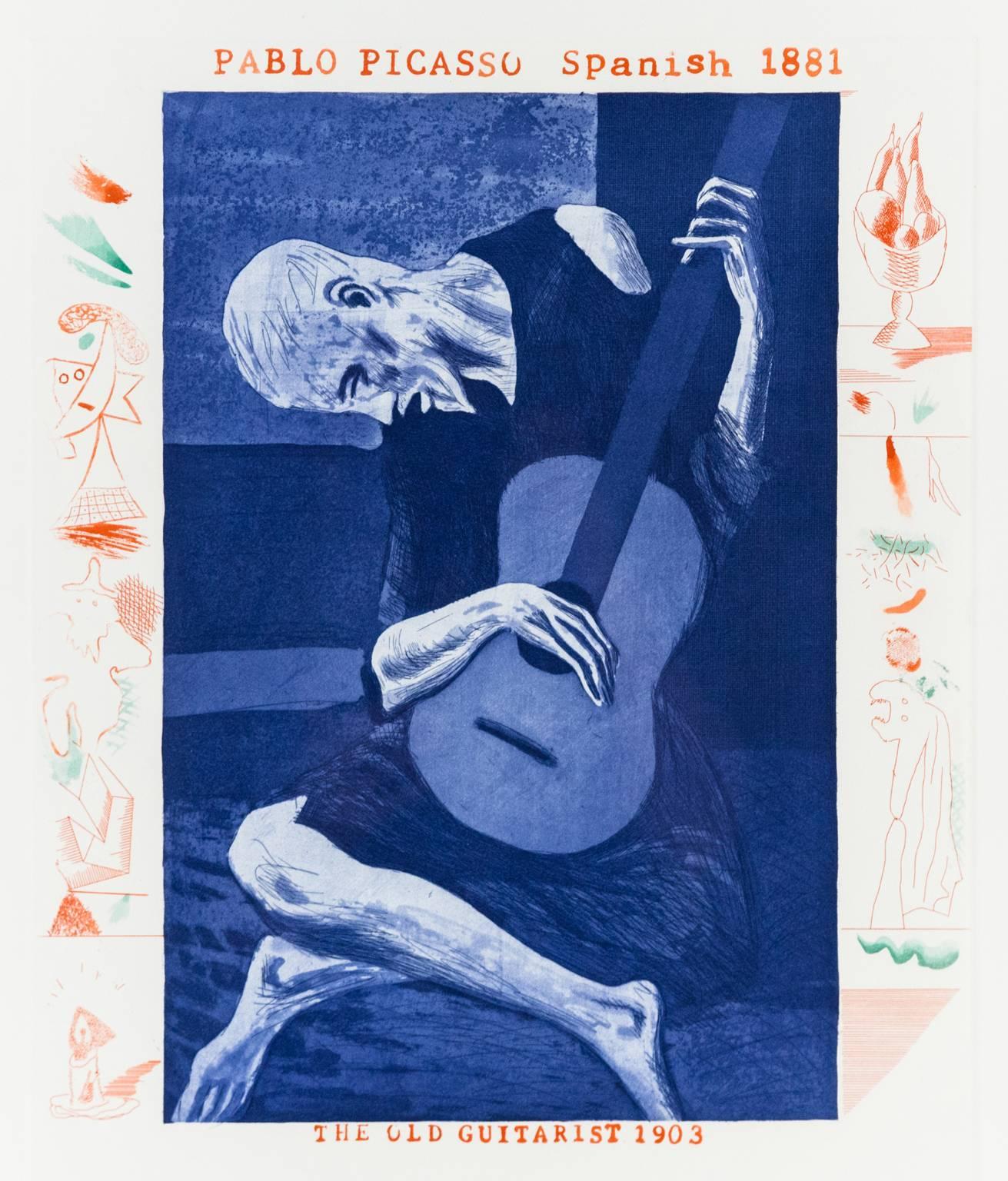 Blue Guitar - Print by David Hockney