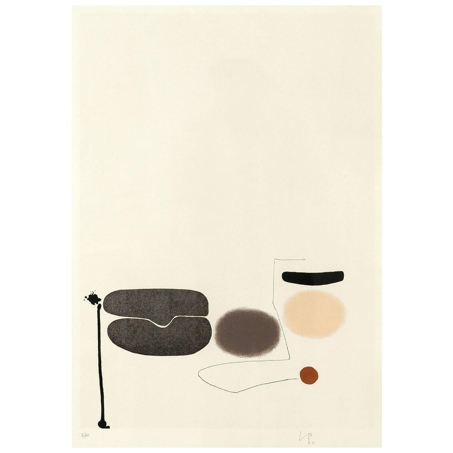 Points of Contact - White Abstract Print by Victor Pasmore