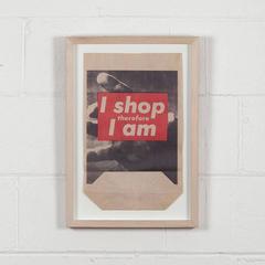 "I Shop Therefore I Am" framed shopping bag multiple