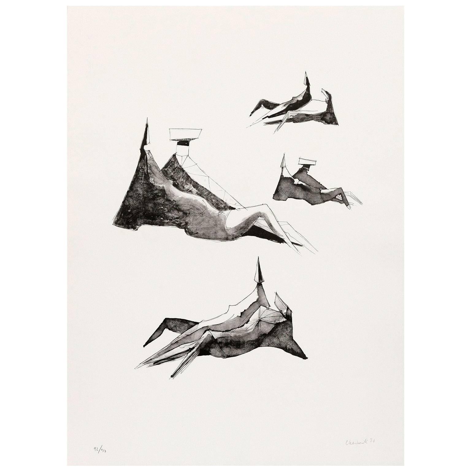 Reclining Figures - Print by Lynn Chadwick