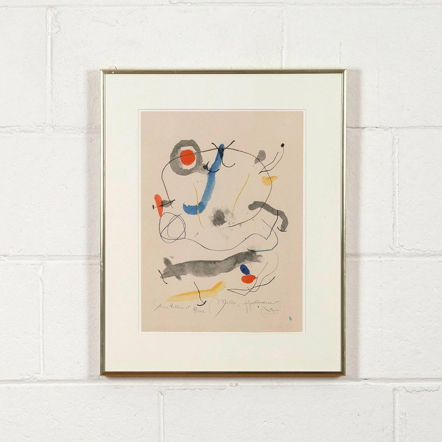 “Quelques Fleurs pour des Amis: Pierre Matisse (#21) - Beige Abstract Print by (after) Joan Miró