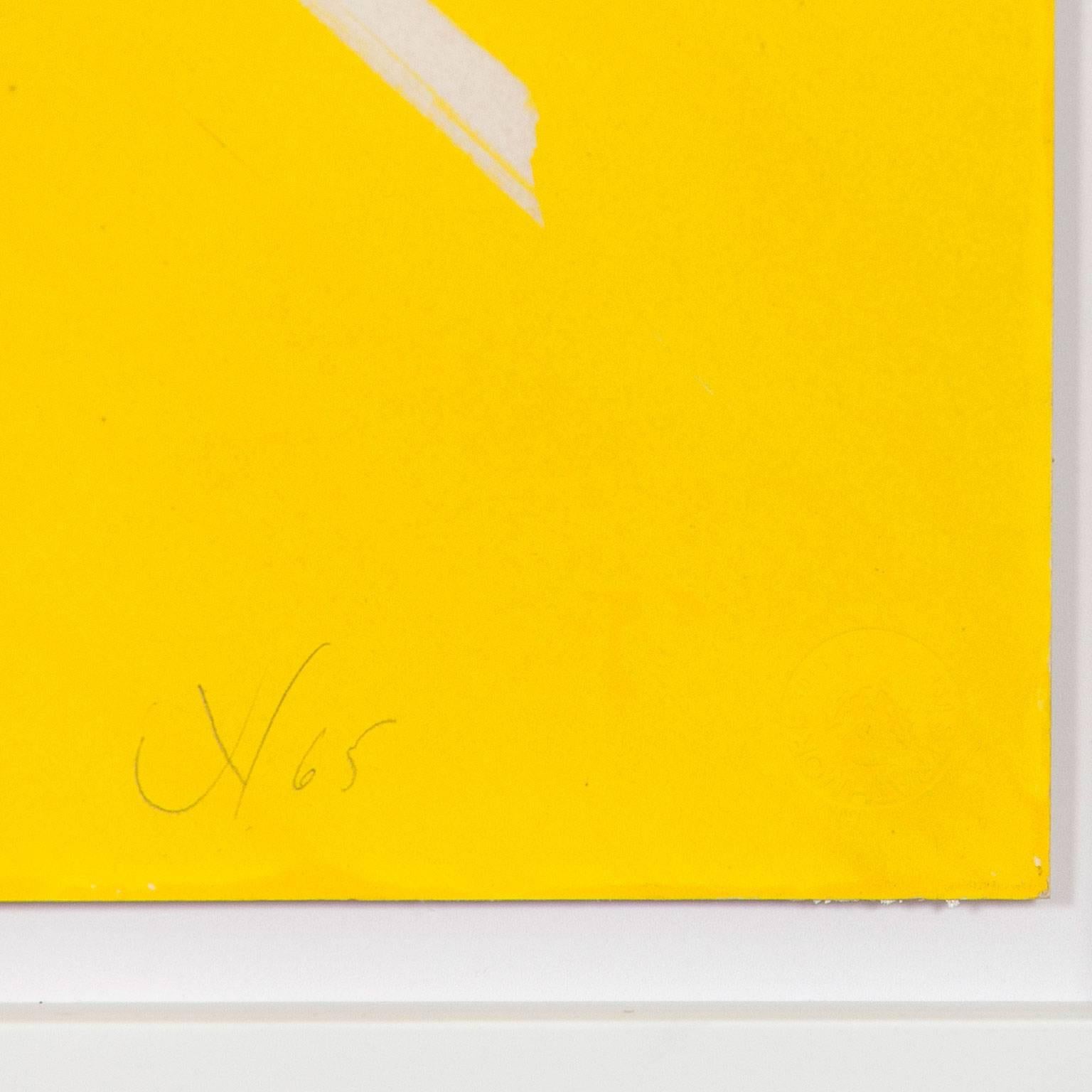 Yellow Up - Beige Abstract Drawing by Jack Youngerman