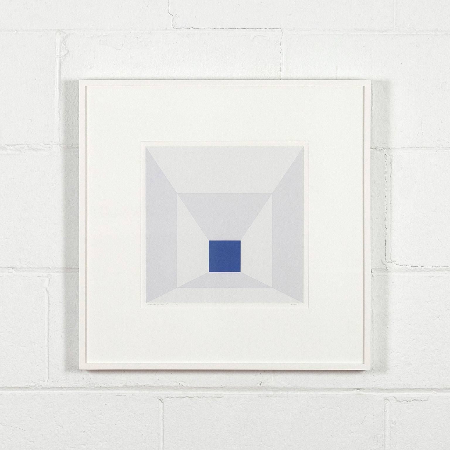 Mitered Squares - Cobalt - Print by Josef Albers