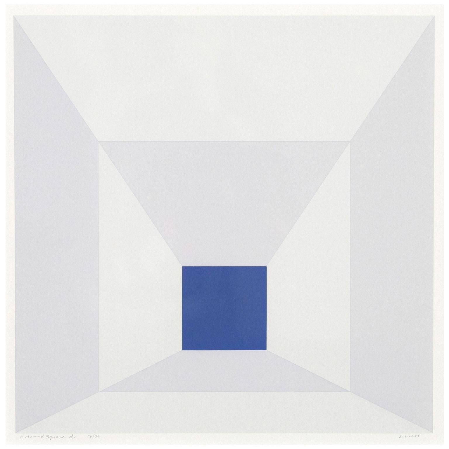 Mitered Squares - Cobalt - Abstract Geometric Print by Josef Albers