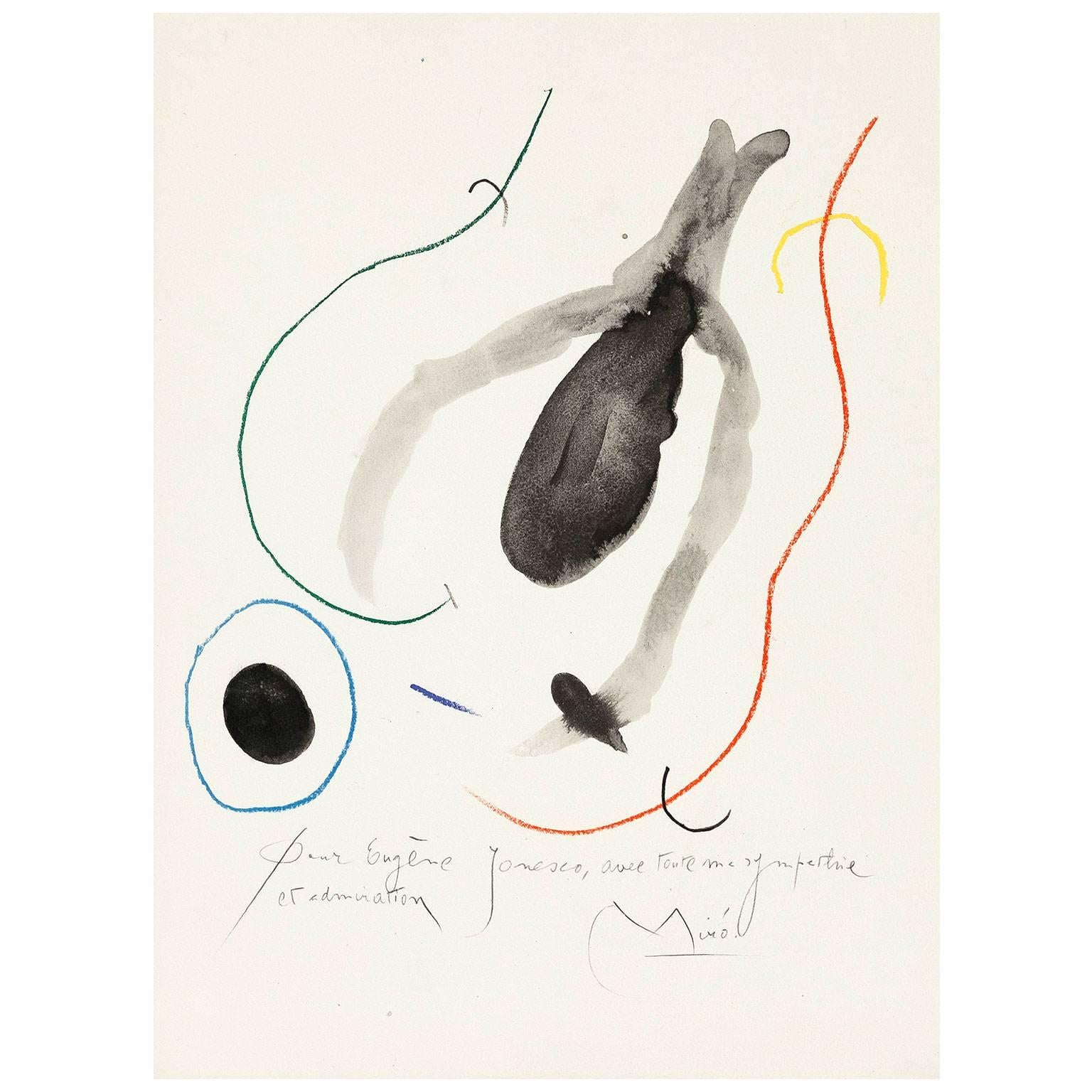 Quelques Fleurs pour des Amis: Eugene Ionesco (#14) - Print by (after) Joan Miró
