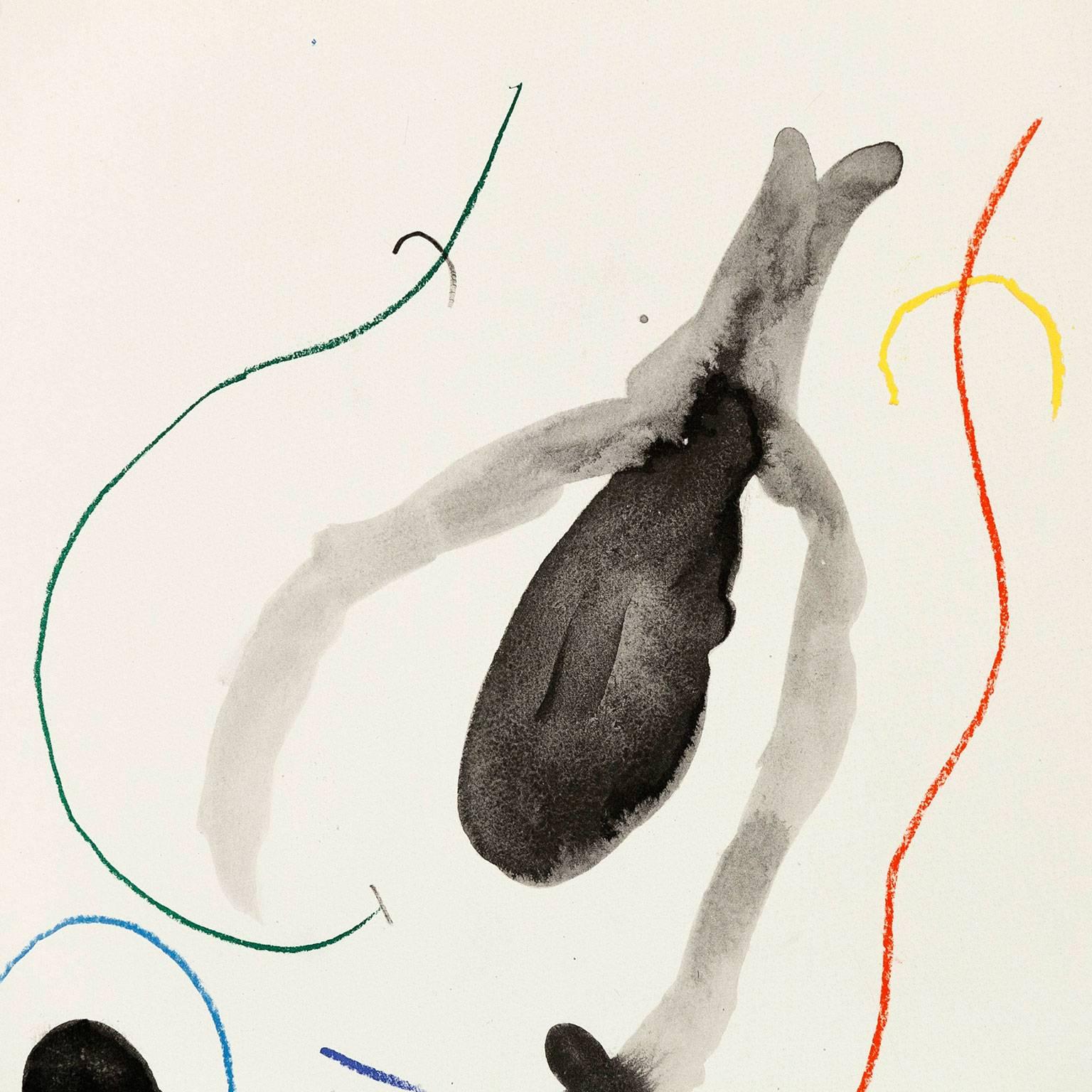 Quelques Fleurs pour des Amis: Eugene Ionesco (#14) - Abstract Print by (after) Joan Miró