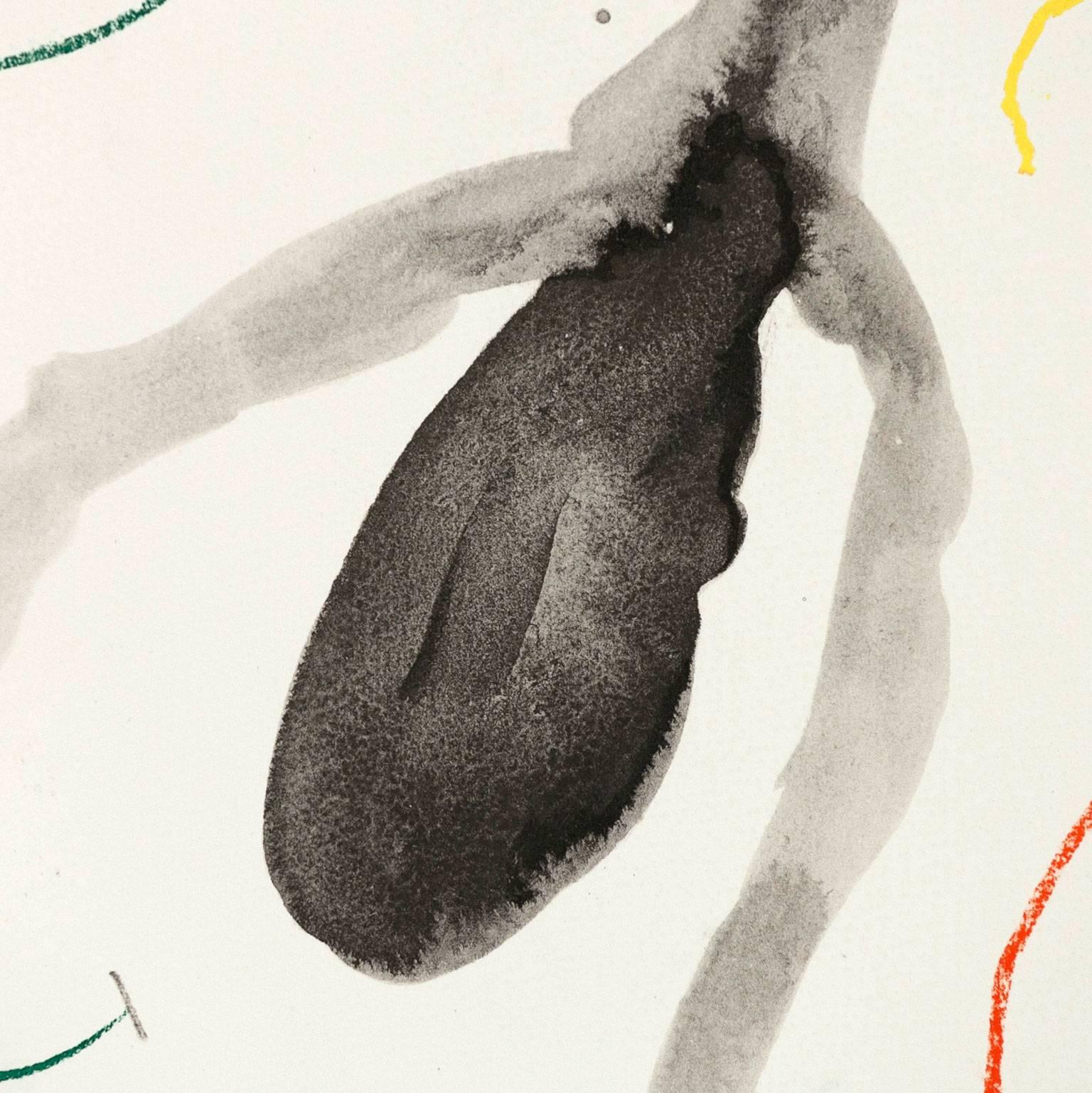 Quelques Fleurs pour des Amis: Eugene Ionesco (#14) - White Abstract Print by (after) Joan Miró