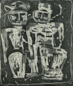 Louise Nevelson "Jungle Figures" Etching, 1953-55