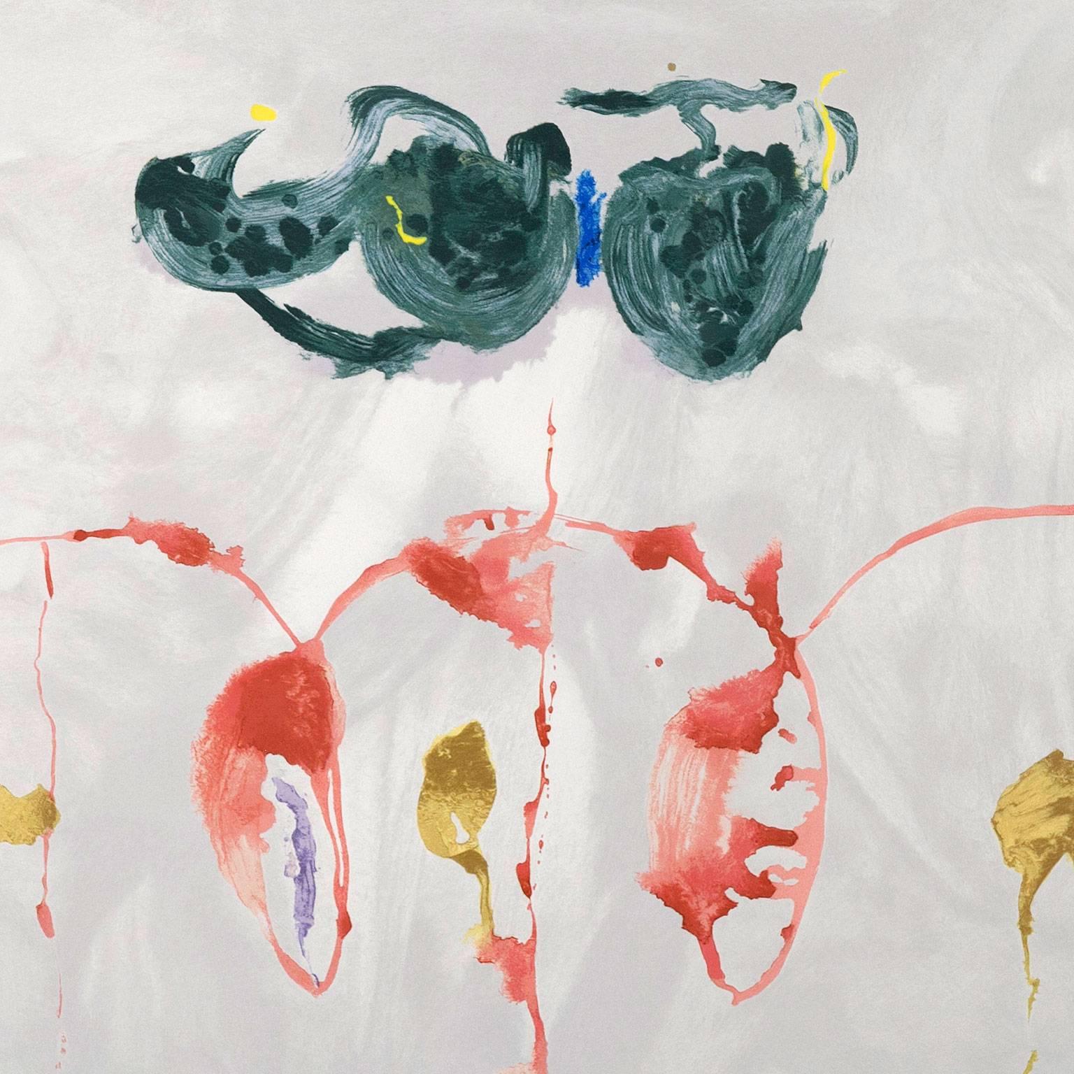 One of the most remarkable characteristics of Helen Frankenthaler's lengthy and impressive career is how during each decade the artist experiments and evolves. 

This later work is one of her finest prints and encapsulates many of the best aesthetic