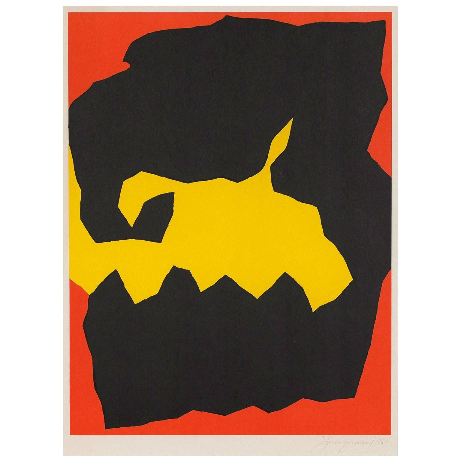Jack Youngerman Abstract Print - "Crunch" 