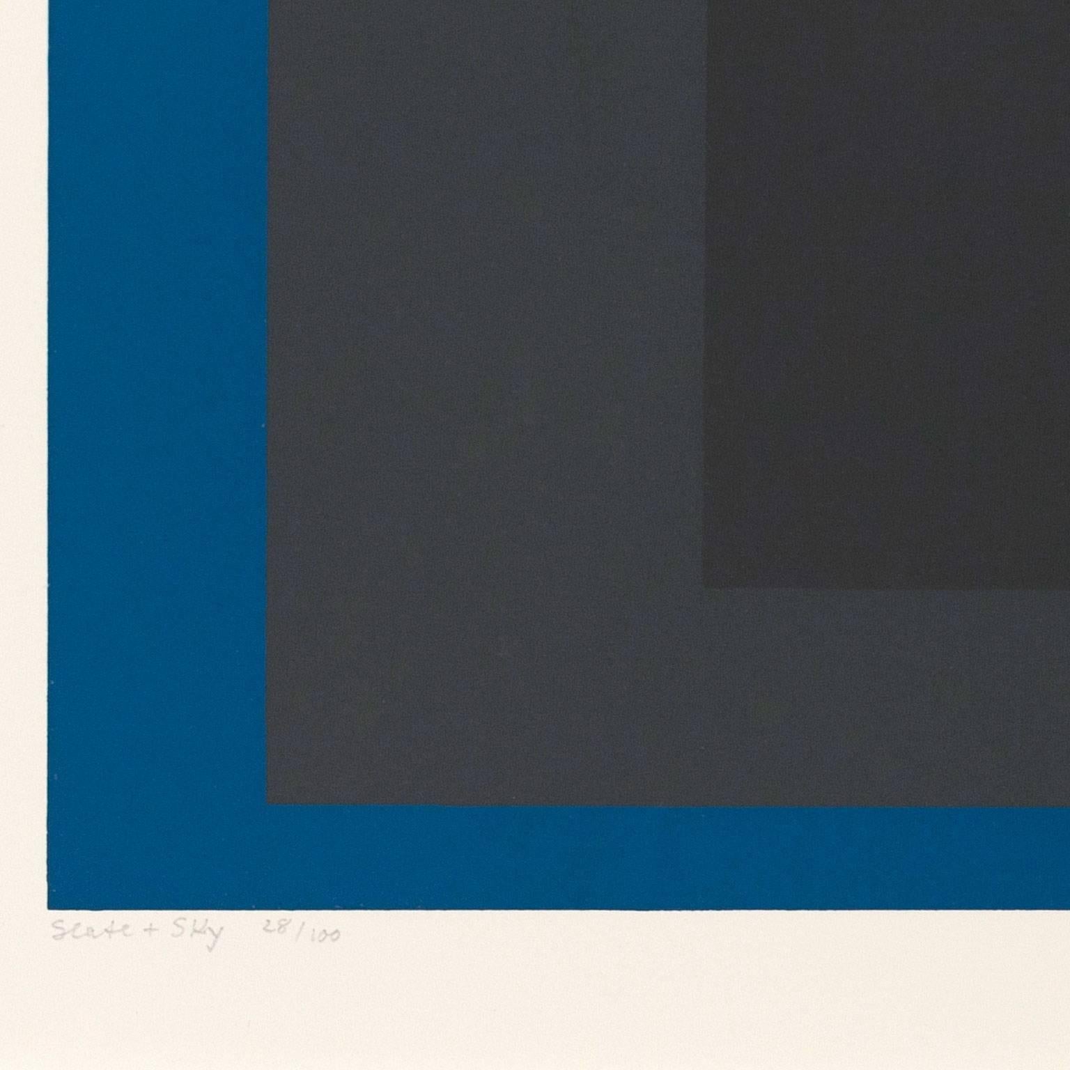 Slate and Sky  - Abstract Geometric Print by Josef Albers