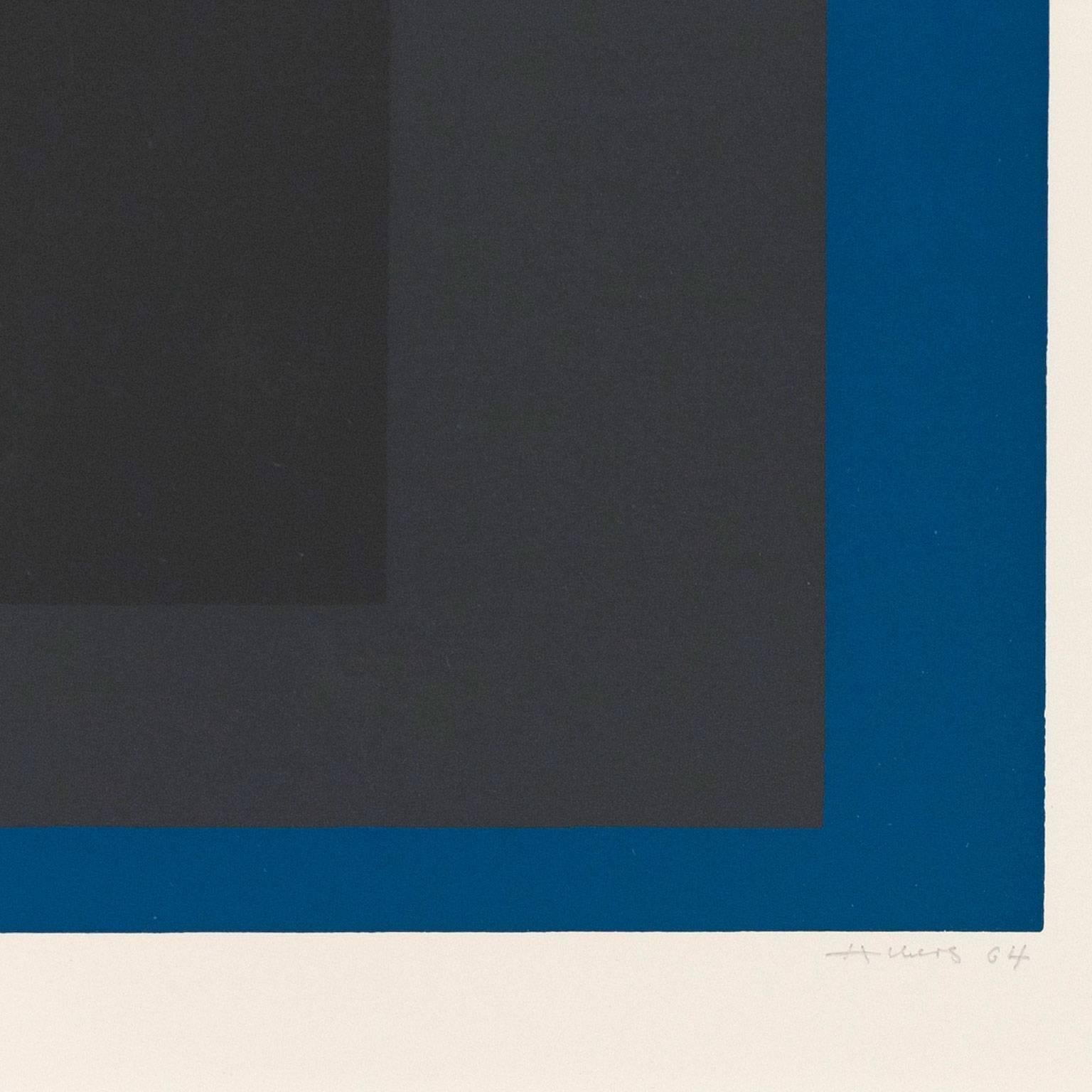 Slate and Sky  - Blue Abstract Print by Josef Albers