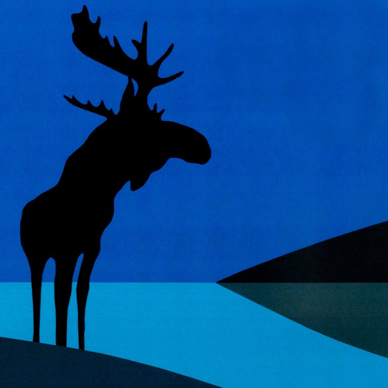 Monarchs of the North, 2014 - Blue Animal Print by Charles Pachter