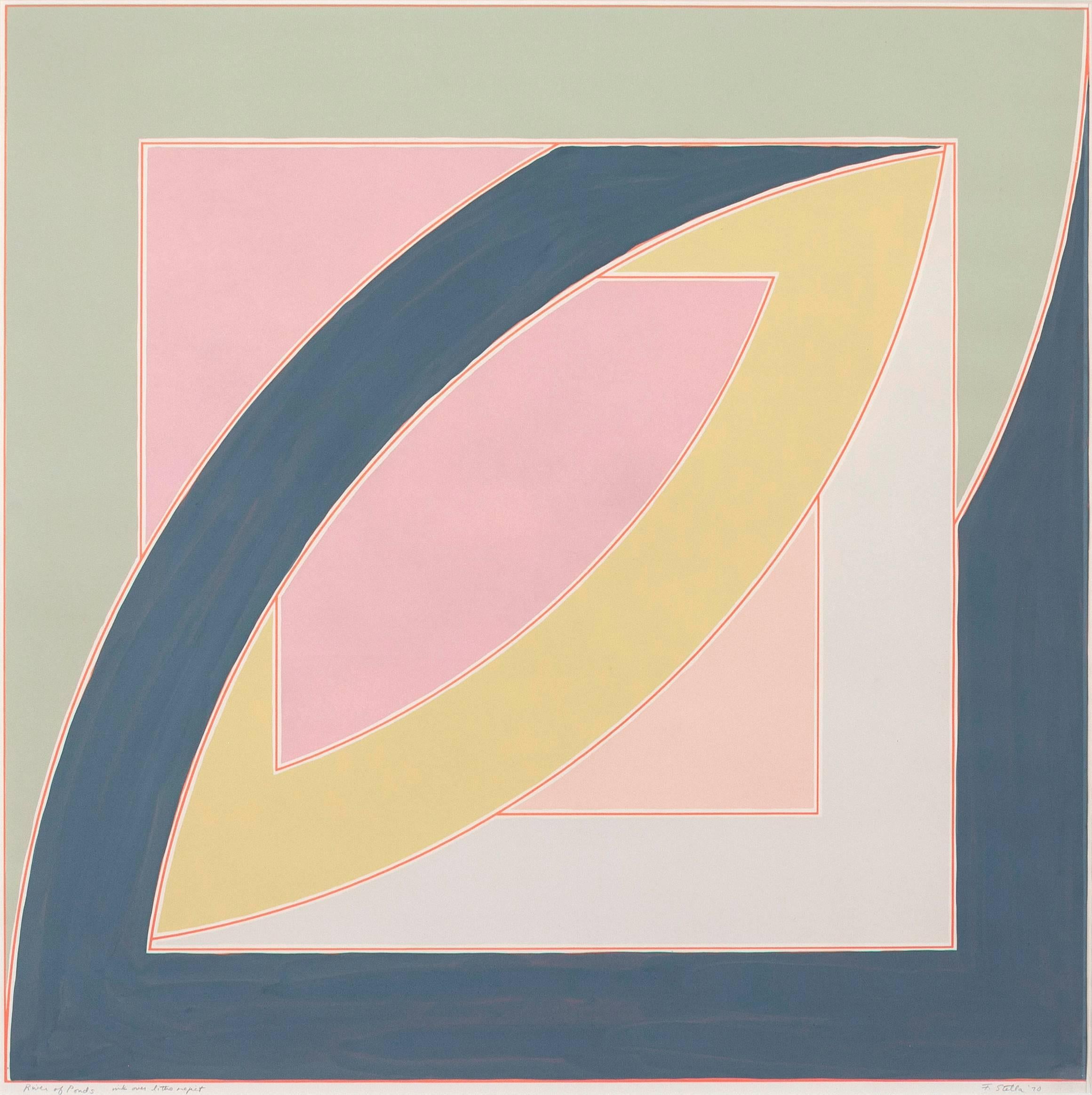 Frank Stella Abstract Print - River of Ponds