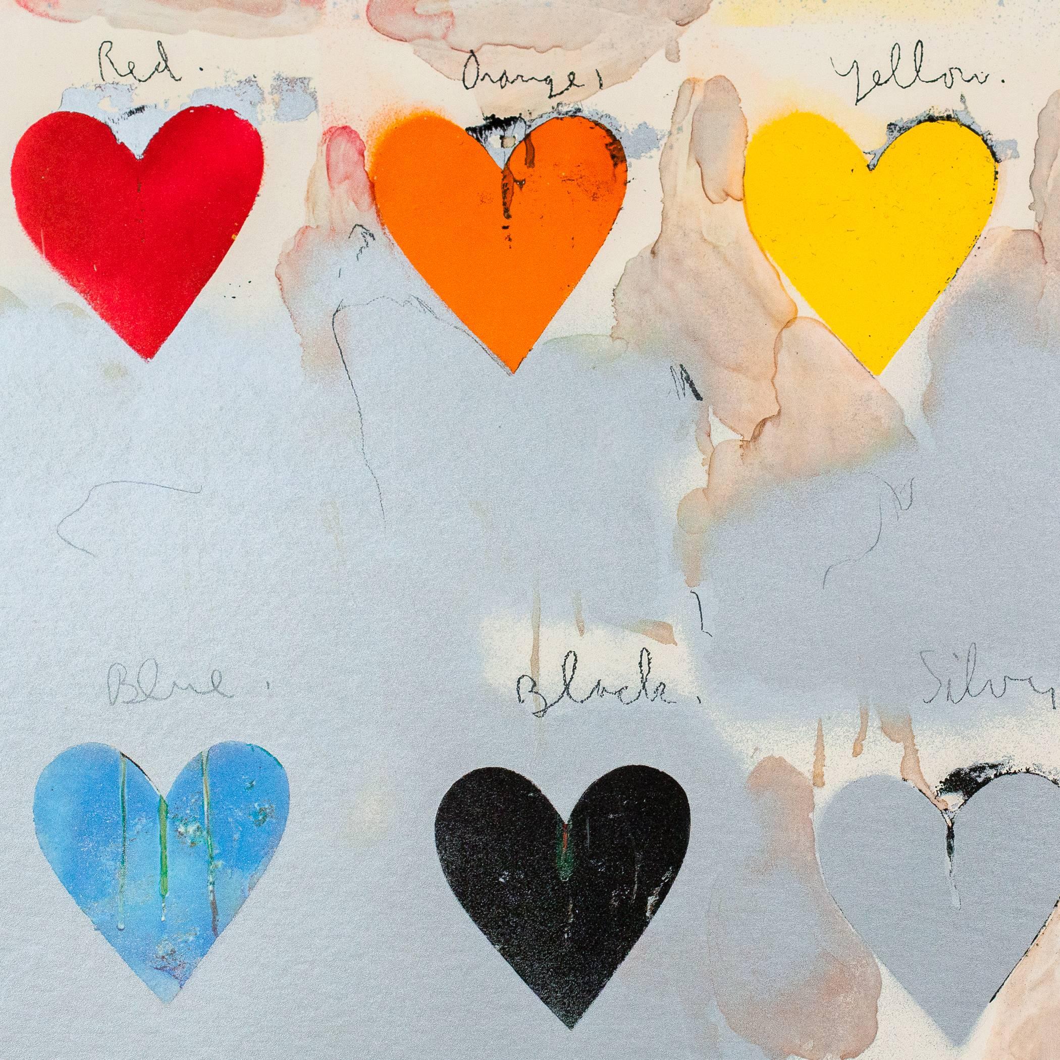 „8 HEARTS / LOOK“ LITHO- POSTER – Print von Jim Dine