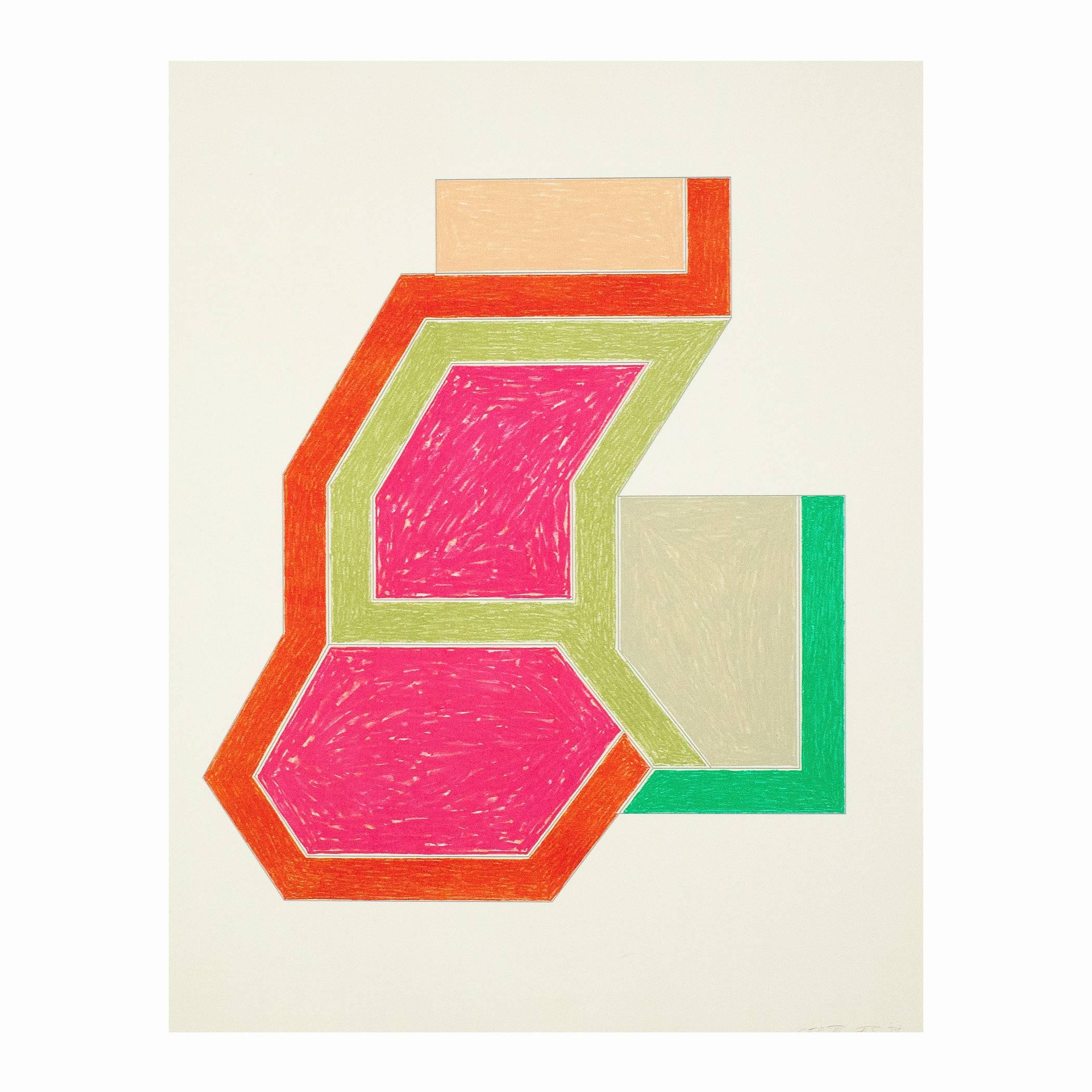 Frank Stella Abstract Print - "ECCENTRIC POLYGON" SCREENPRINT