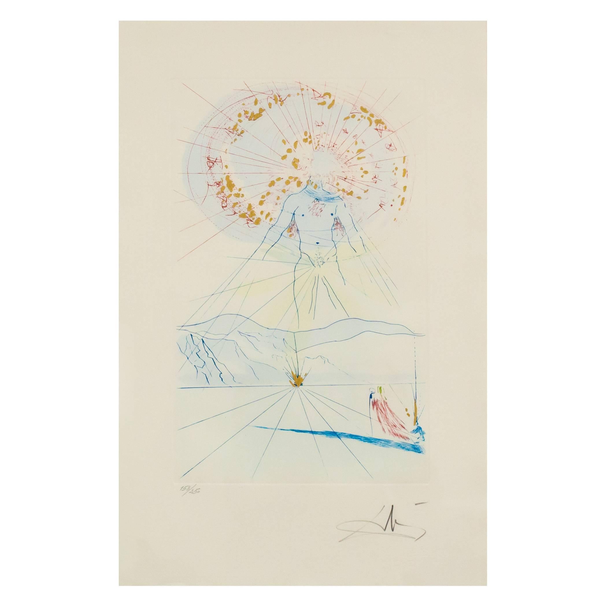 Salvador Dalí Figurative Print - "BRIDEGROOM LEAPS UPON THE MOUNTAINS" 