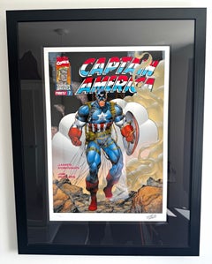 Superhéroes de Marvel - Colección de 6. Enmarcados y firmados a mano por Stan Lee