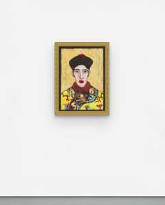 Autoritratto nei panni dell'imperatore Qianlong, pastello morbido su carta, 70 x 50 cm