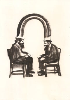 Telepatia tra pari - Disegno figurativo a inchiostro, 29,7 x 21, firmato