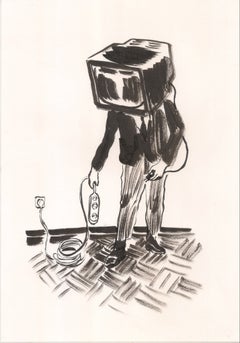 "The Extent of Knowledge" – Disegno figurativo a inchiostro, 29,7 x 21, carta, firmato