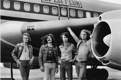 Led Zeppelin, In front of plane, NY 1973