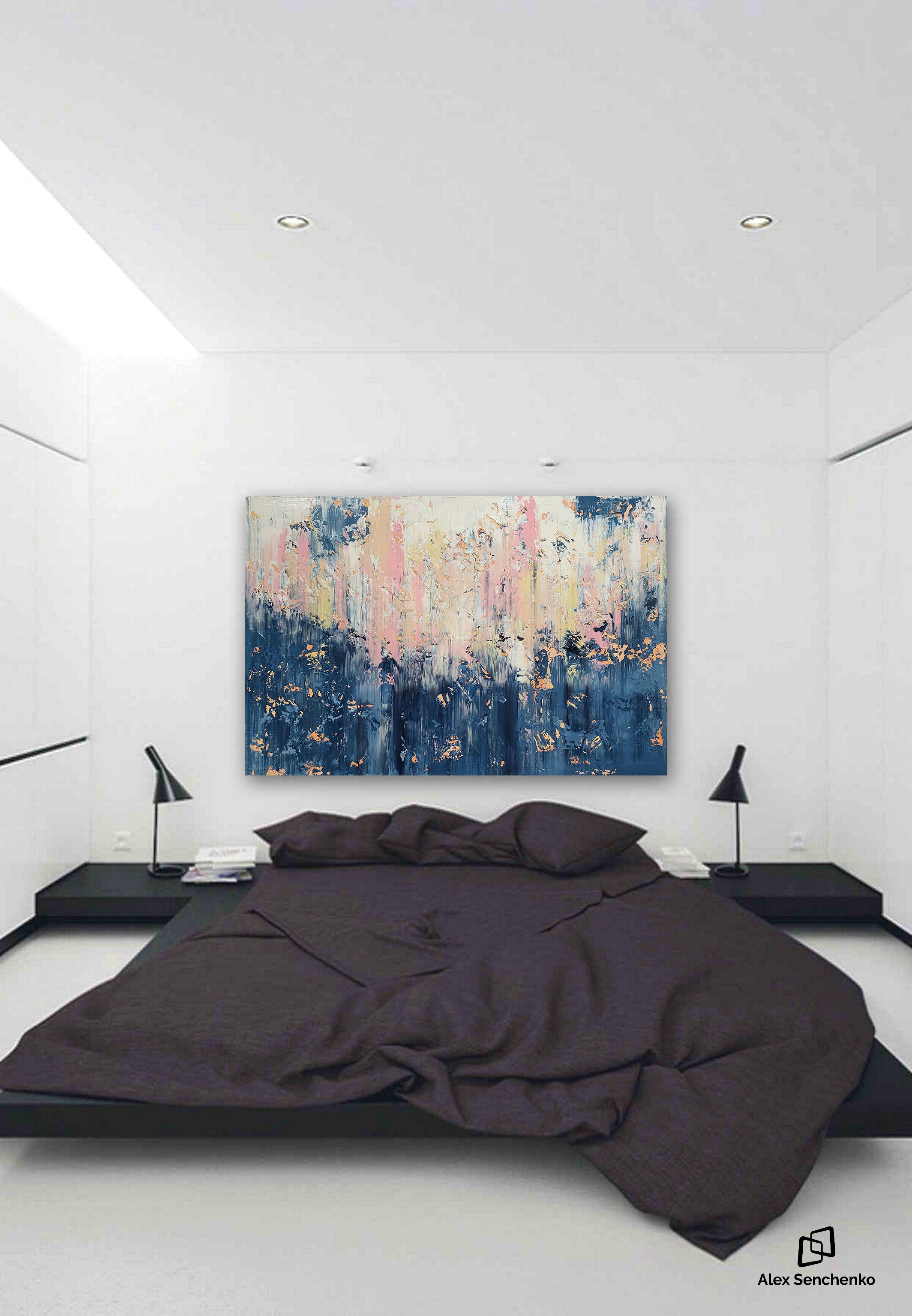 Abstract 2434 - Gray Interior Painting by Alex Senchenko