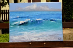 Luminous Coastline: 30x40cm Öl auf Caravaggio Italien Leinwand (2024)