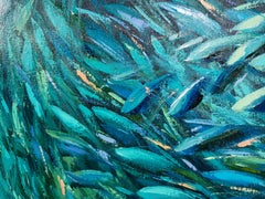 Bait Ball Original Oil Painting of the Sardine Run Contemporary Marine Art