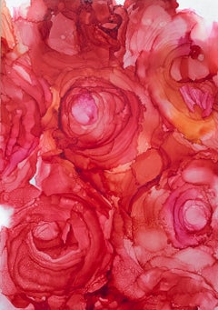 Red roses. Abstraction