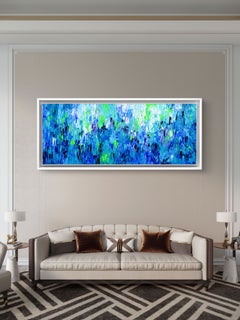 Relief Blue 36 - Large Blue Abstract Relief Pallet Knife Ocean Texture Painting
