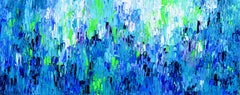 Relief Blue 36 - Large Blue Abstract Relief Pallet Knife Ocean Texture Painting