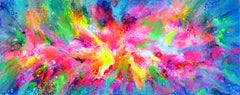 Flowing Energy 62 - Large Abstract Painting, Acrylic on Canvas, Signed, 2010+