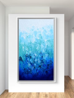 Relief Blue 34 - Large Blue Abstract Relief Pallet Knife Ocean Marine Texture