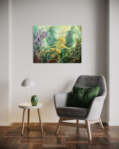 Espíritu de las Hadas de las Hierbas.  Pintura al óleo original sobre lienzo, 70 x 90 cm