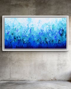 Relief Blue 37 - Large Blue Abstract Relief Pallet Knife Ocean Texture Painting