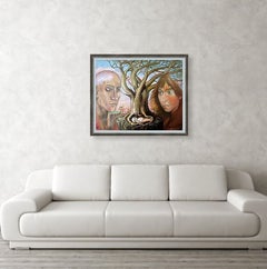 «Orígenes del ser», lienzo, óleo, 44 x 55 cm. Composición, 1991