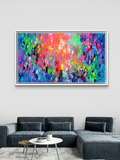 Happy Gypsy Dance 34 Large Abstract Acrylic Painting, Signed European School